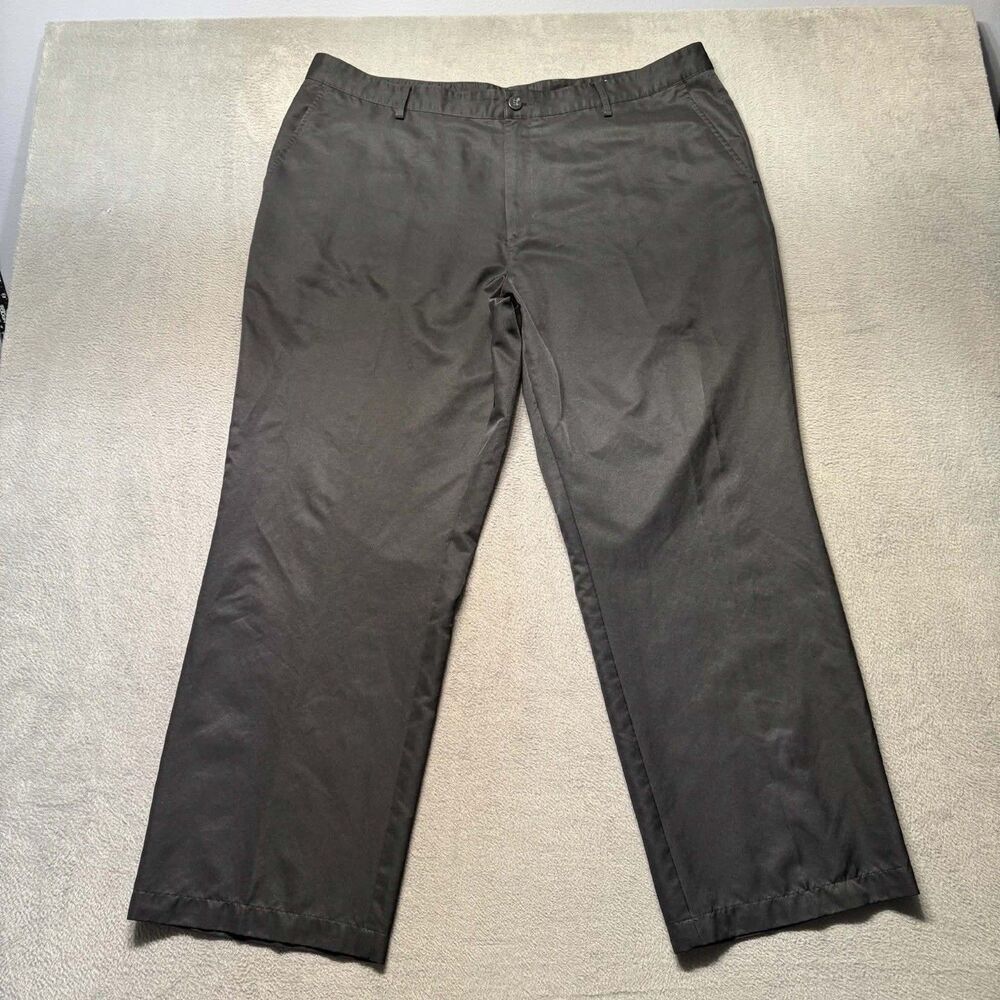 Adidas Mens 40x30 Chino Golf Pants Black Climalite Performance Flat Front